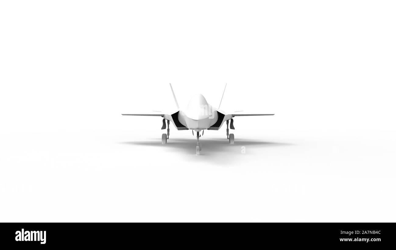 Moderni jet da combattimento 3d rendering isolato in uno sfondo bianco Foto Stock