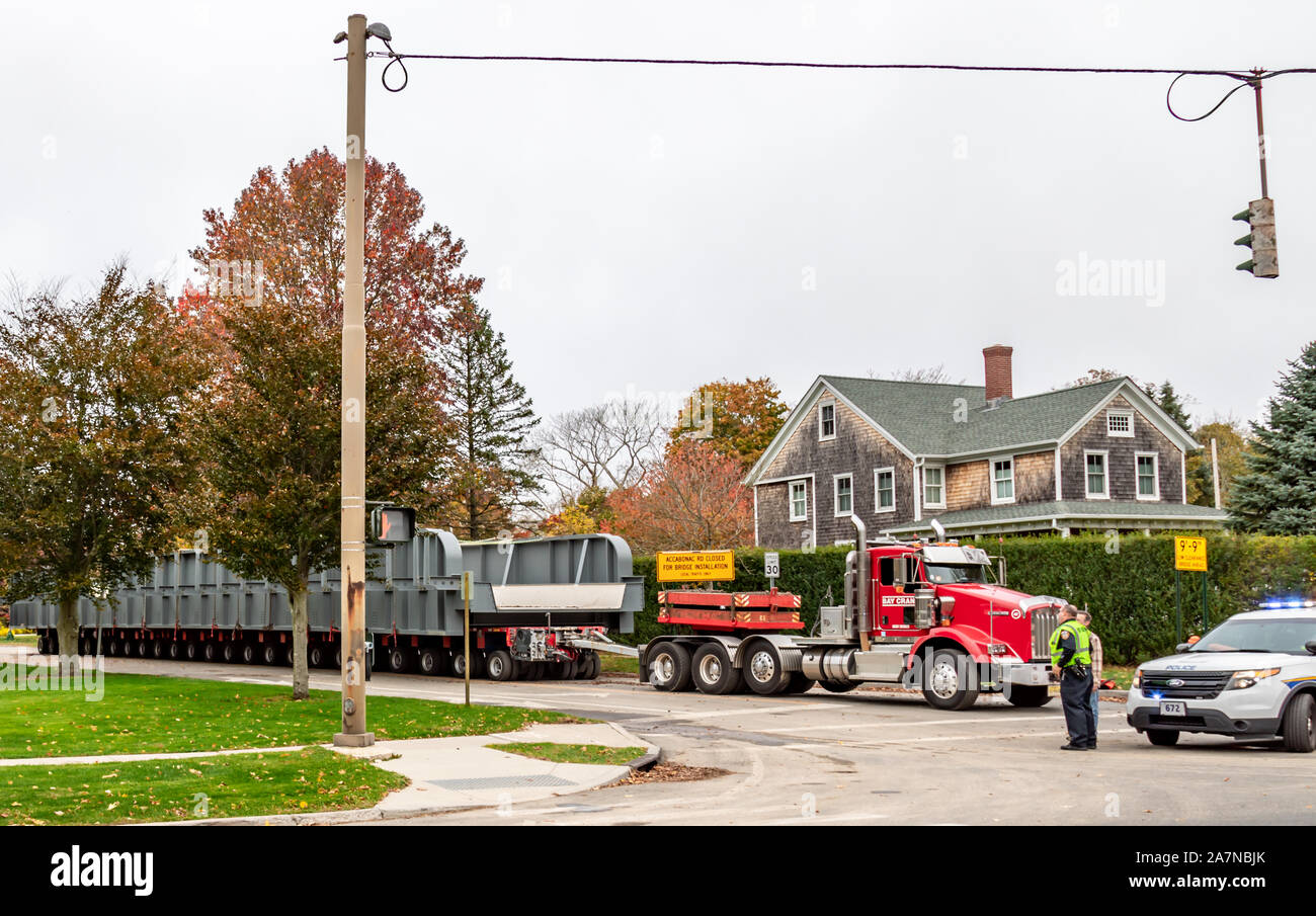 East Hampton LIRR North Main Street ponte ferroviario, East Hampton, NY Foto Stock