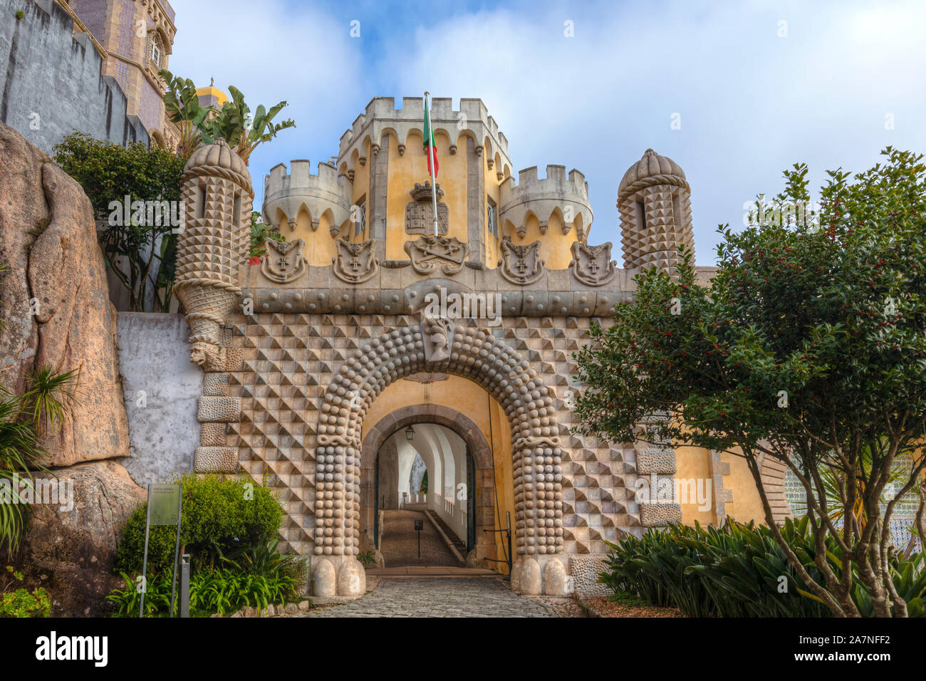 Pena Palace, Sintra, Lisbona, Portogallo, Europa Foto Stock