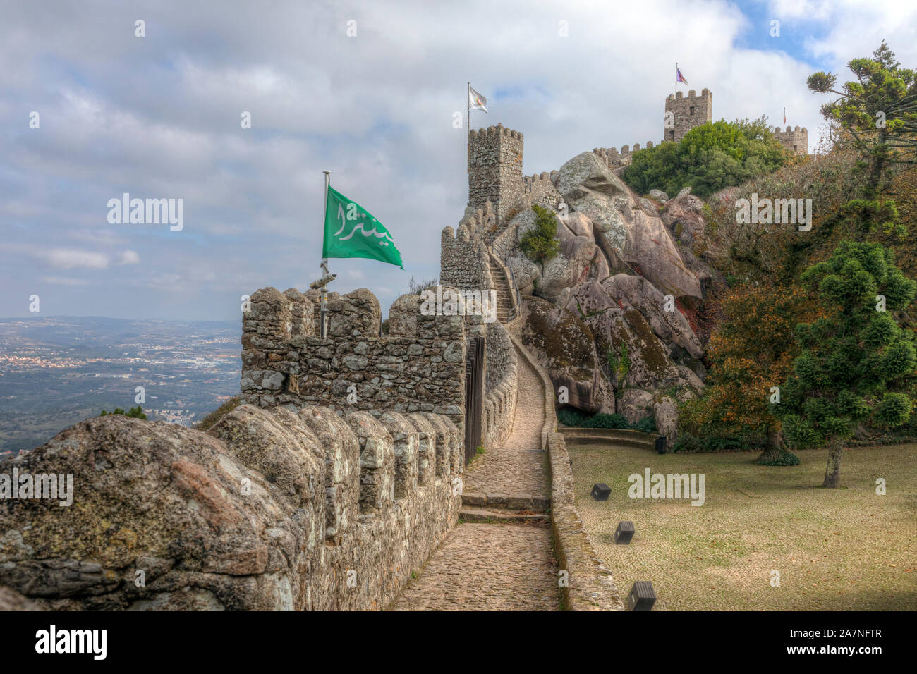 Castelo dos Mouros, Sintra, Lisbona, Portogallo, Europa Foto Stock