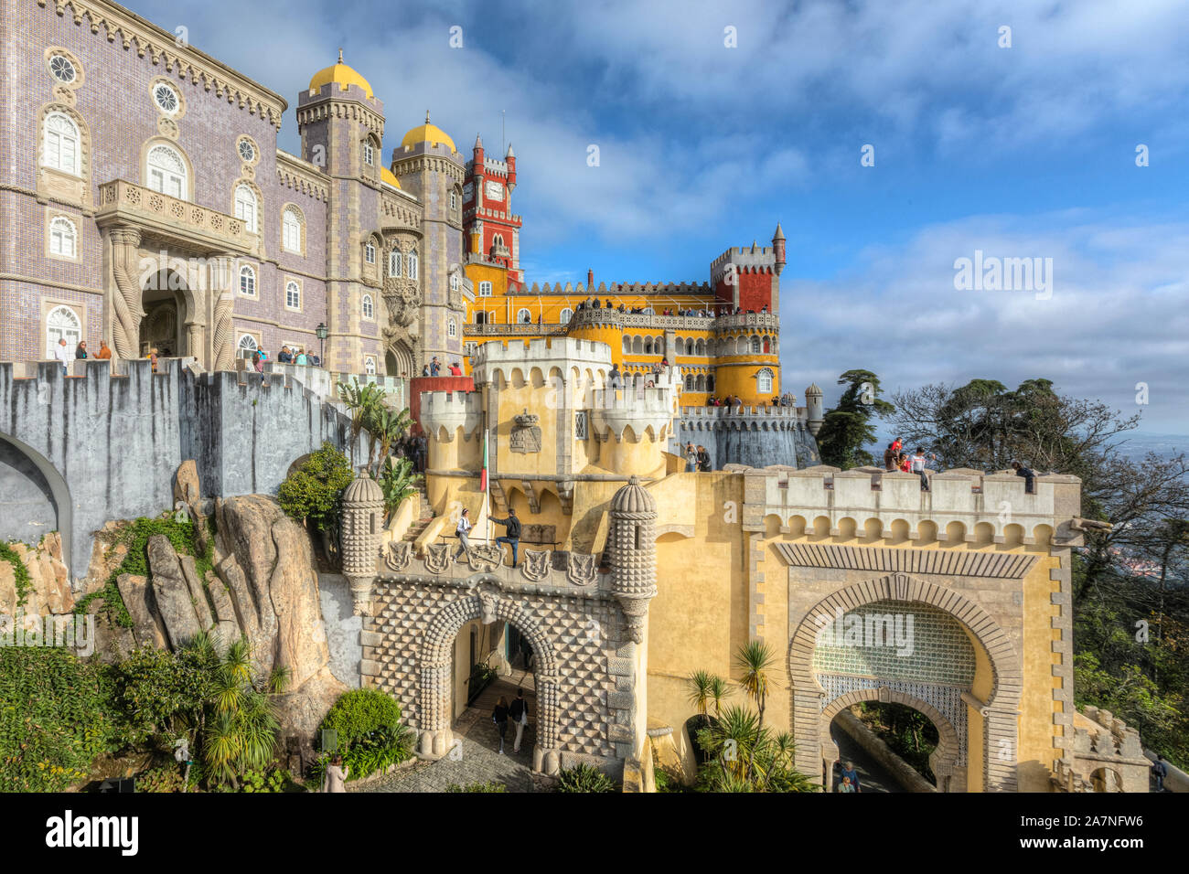 Pena Palace, Sintra, Lisbona, Portogallo, Europa Foto Stock