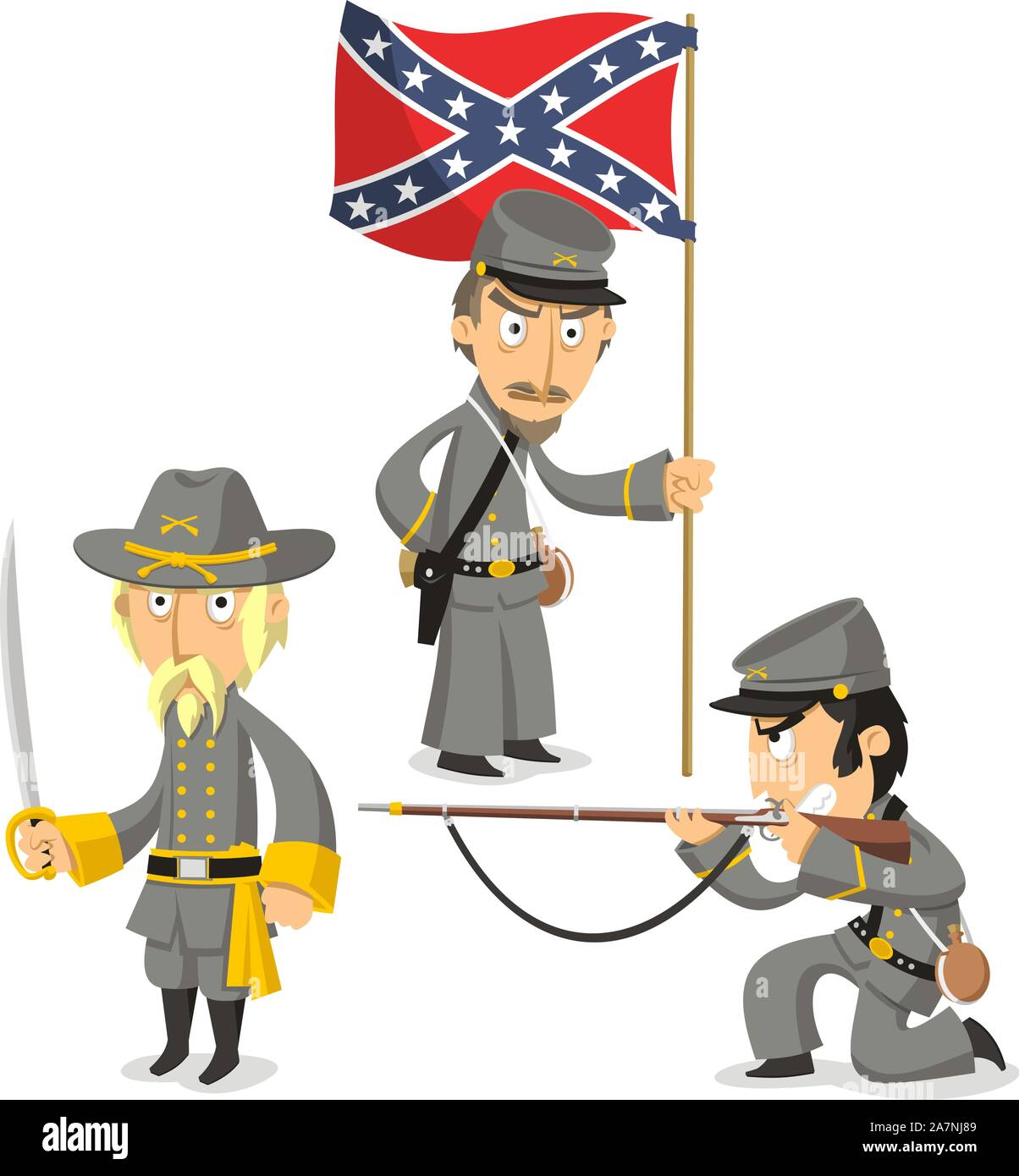 Negli Stati Uniti la guerra civile esercito, illustrazione vettoriale cartoon. Illustrazione Vettoriale