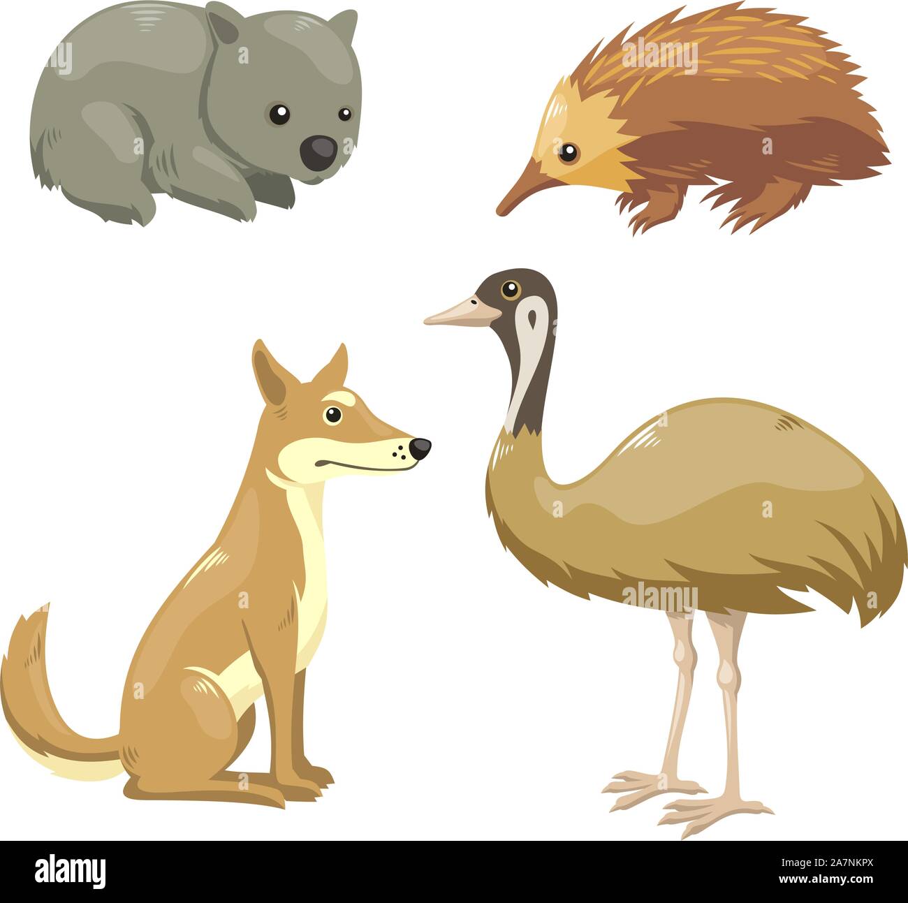Set di animali Australiani. Illustrazione Vettoriale
