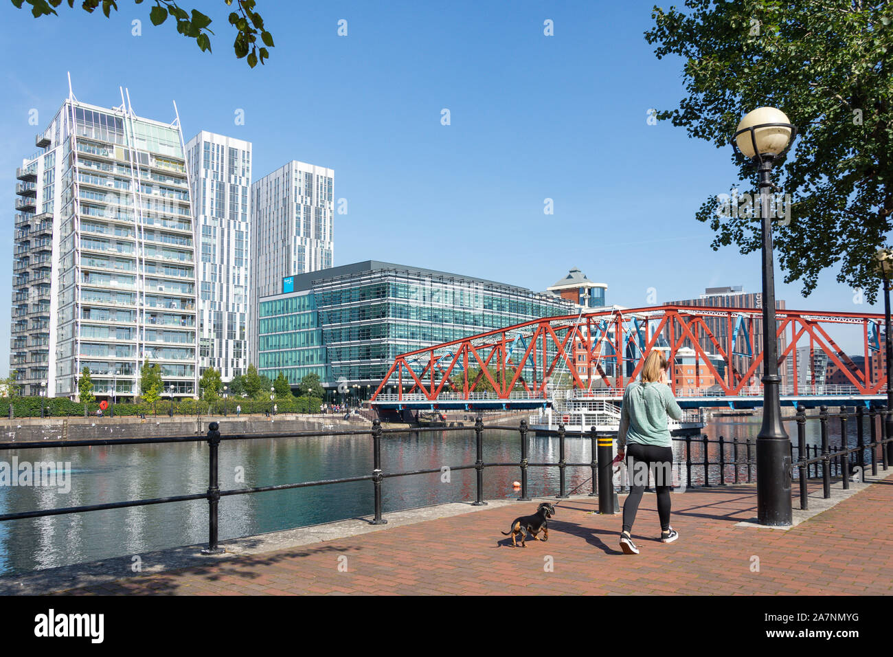 Huron bacino, Salford Quays, Salford, Greater Manchester, Inghilterra, Regno Unito Foto Stock