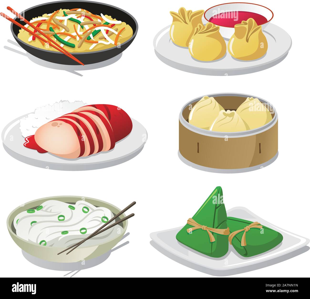 Piatto cinese illustrazione delle icone Illustrazione Vettoriale