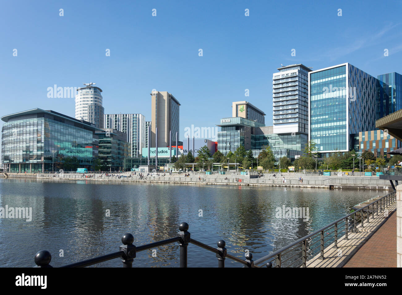 Studios a MediaCityUK, Salford Quays, Salford, Greater Manchester, Inghilterra, Regno Unito Foto Stock