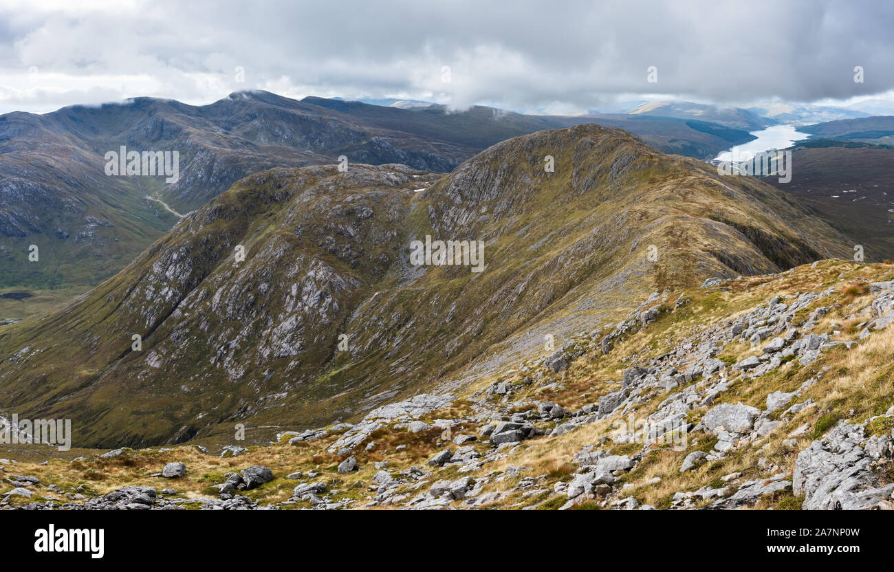 Meall un' Chuillin e Loch Sunart, Ardgour, Scozia Foto Stock