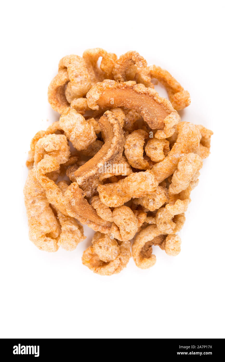 Low Carb cotenna di maiale croccante cracklins snack salato Foto Stock