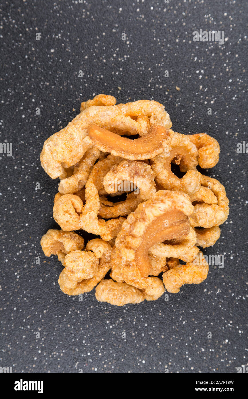 Low Carb cotenna di maiale croccante cracklins snack salato Foto Stock
