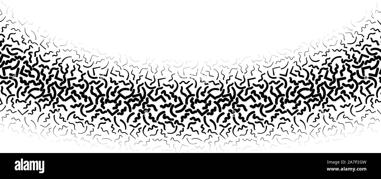 Sfondo con memphis astratto modello di linea e gradiente di spessore Illustrazione Vettoriale