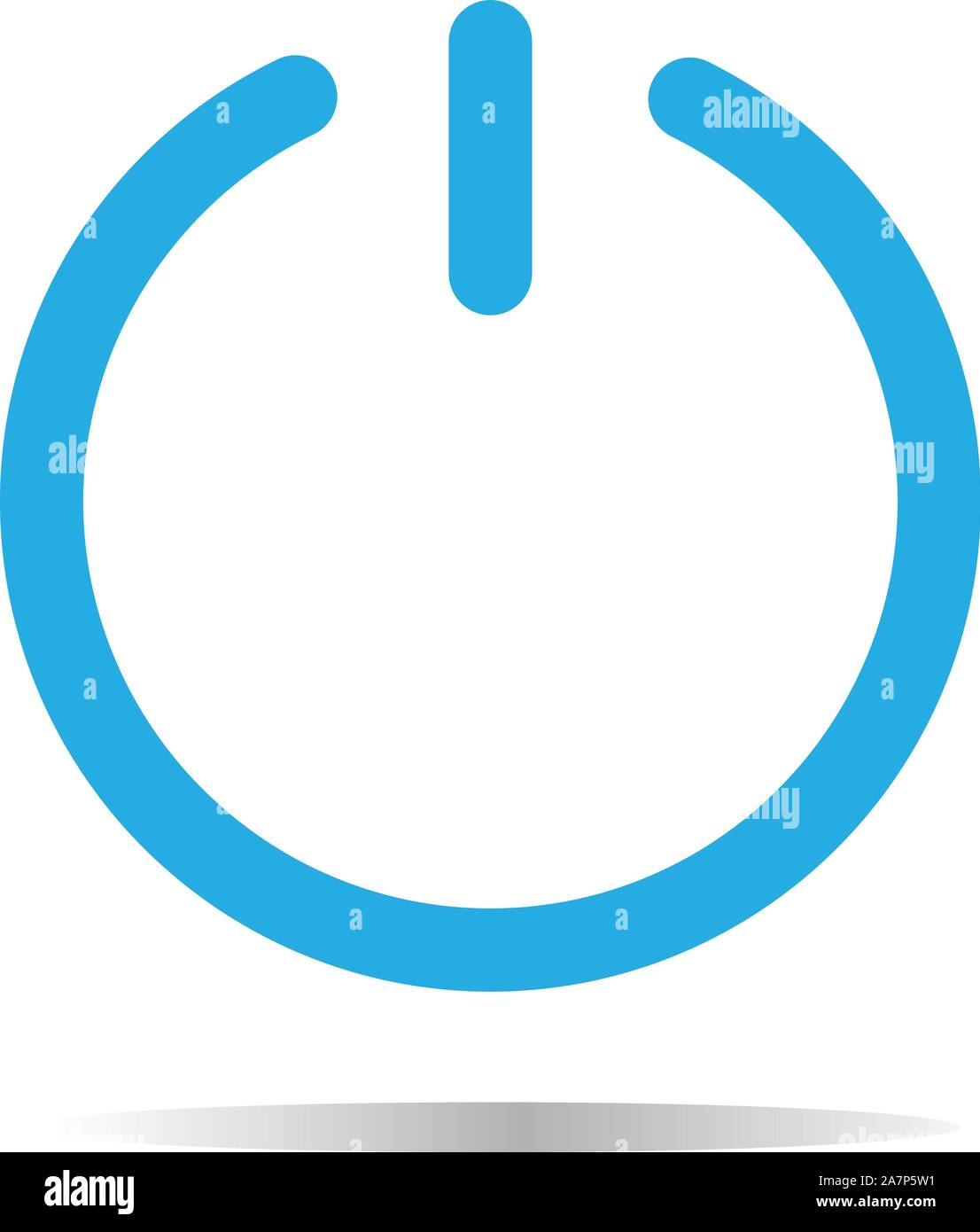 Icona di alimentazione su sfondo bianco in stile appartamento. Icona di alimentazione per il vostro web site design, logo, app, UI. accendere il simbolo. Attivare il segno. Illustrazione Vettoriale