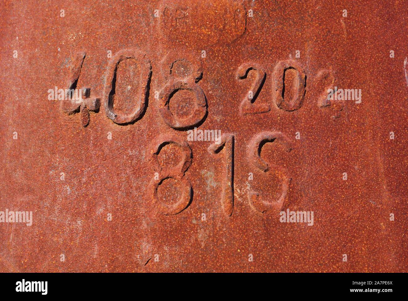 Ferro forgiato con numeri Foto Stock