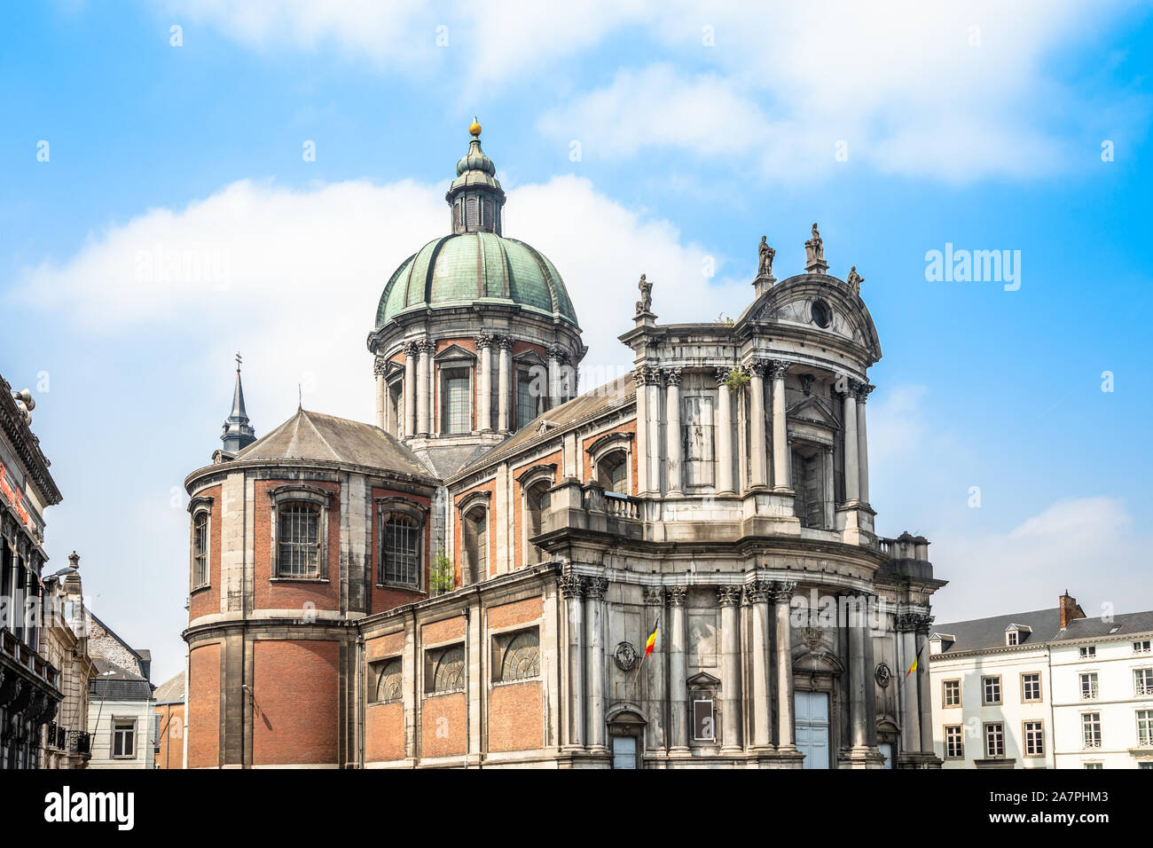 Saint Aubin's catherdral nel centro storico di Namur, in Vallonia, Belgio Foto Stock