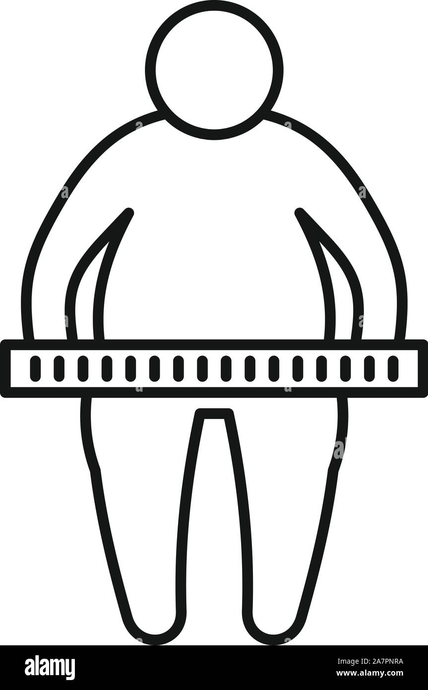 In sovrappeso icona di misurazione. Delineare il sovrappeso misura icona vettore per il web design isolato su sfondo bianco Illustrazione Vettoriale