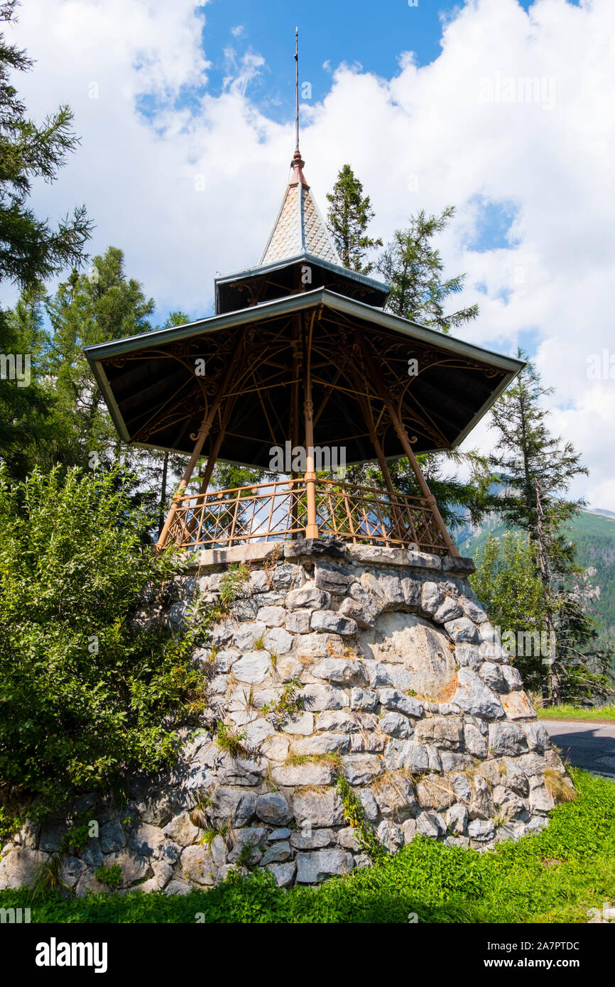 Vyhad, visualizzazione punto, Hrebienok, Stary Smokovec, Vysoke Tatry, Slovacchia Foto Stock