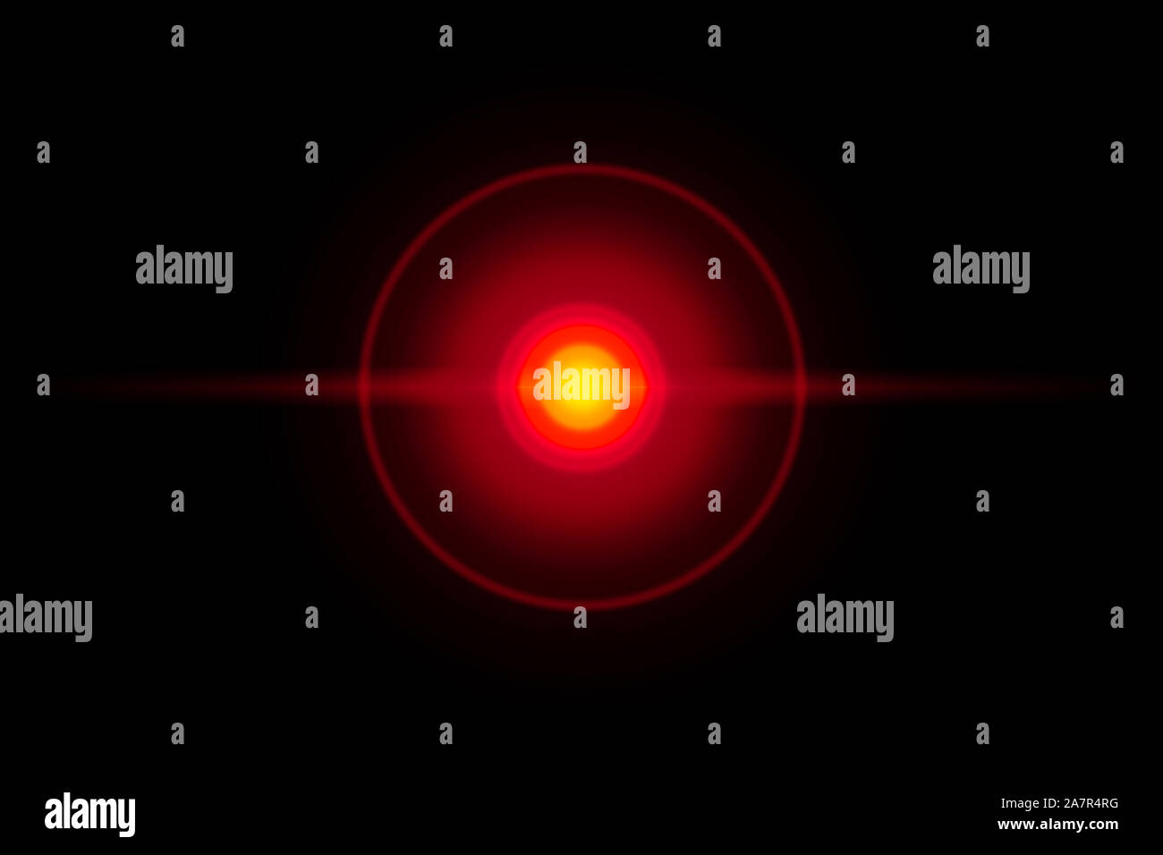 Laser a luce rossa dot punto cerchio illustrazione per effetto del graphic design. Foto Stock
