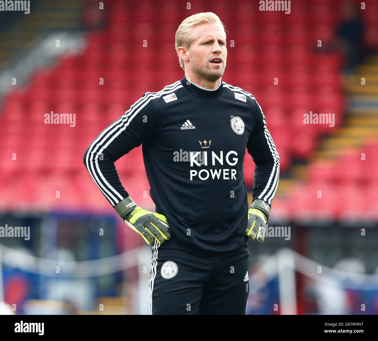 Londra, Regno Unito. Novembre 03 Leicester City's Kasper Schmeichel durante la Premier League inglese tra Crystal Palace e Il Leicester City a Selh Foto Stock