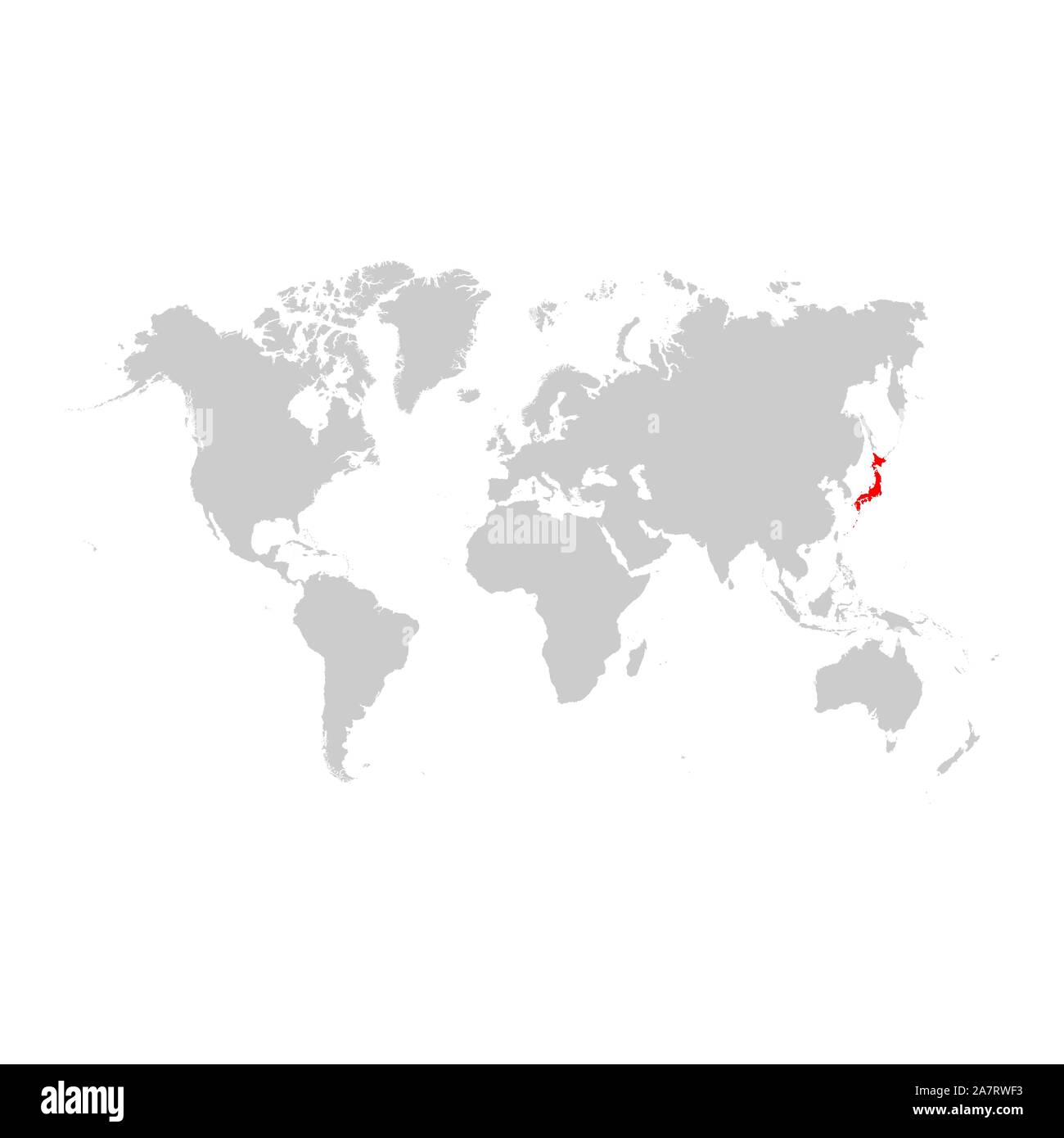Il Giappone sulla mappa del mondo Illustrazione Vettoriale