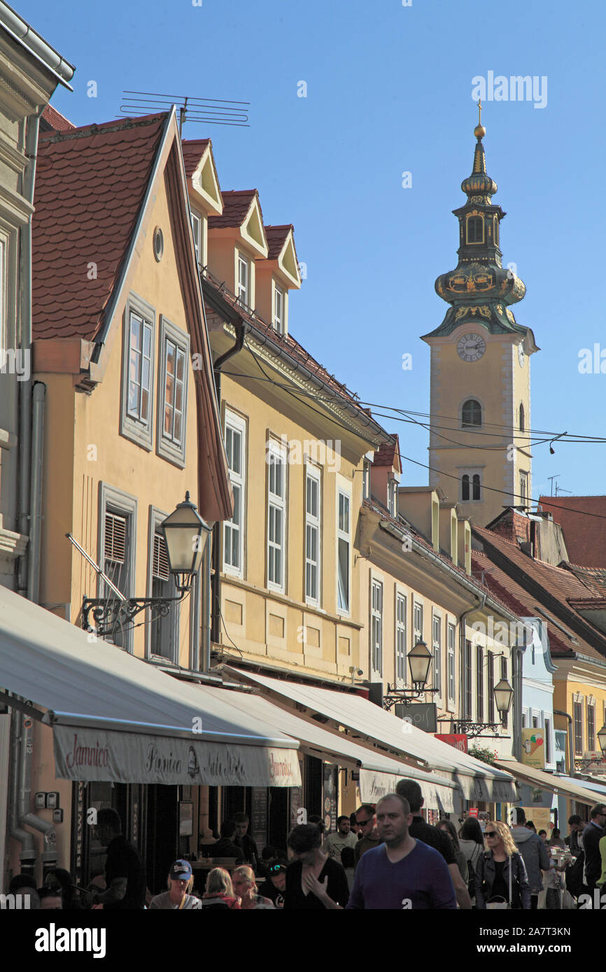 Croazia, Zagabria, Città Alta, Tkaliciceva Street, scene di strada, Foto Stock