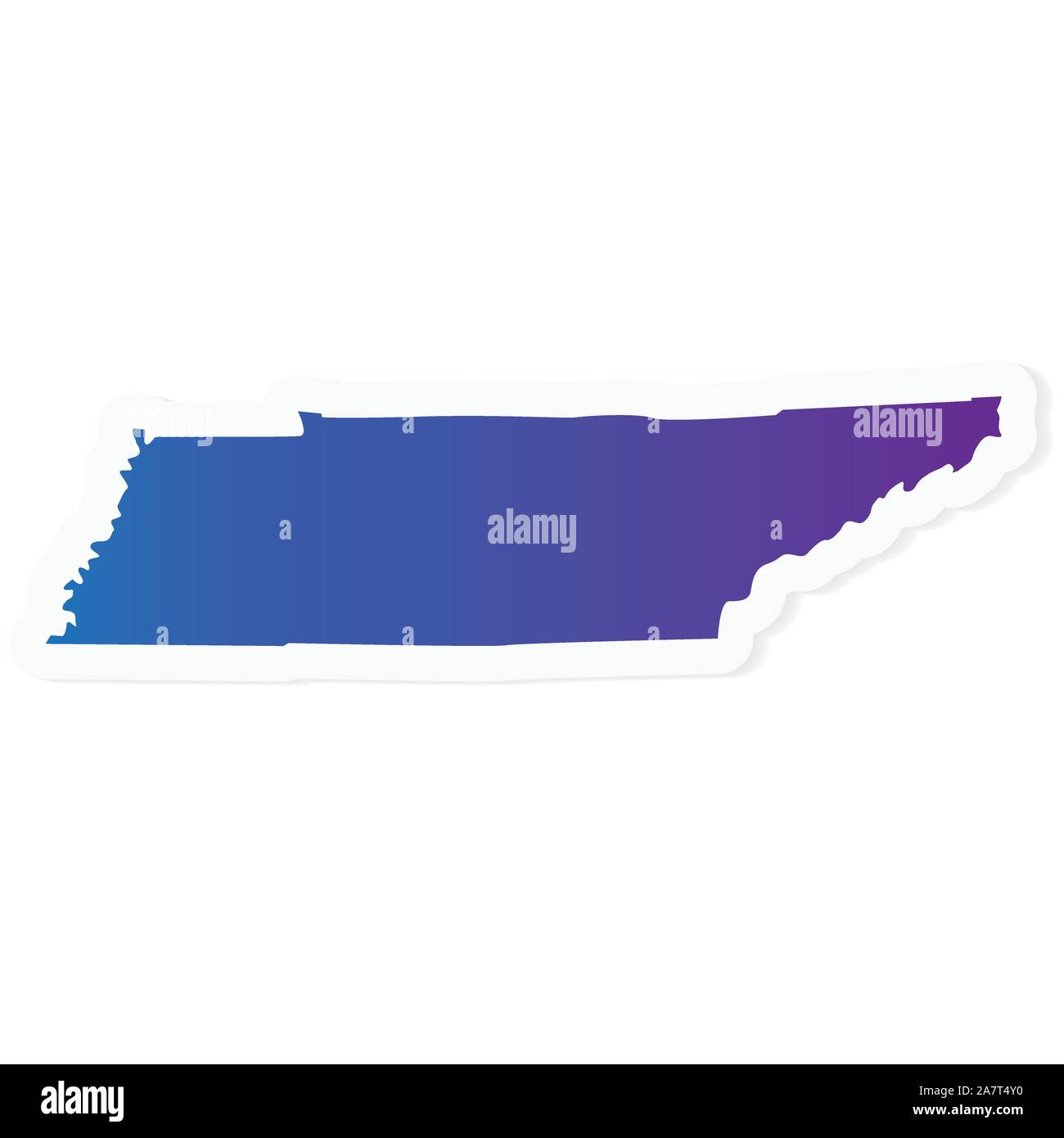 Tennessee gradiente mappa- illustrazione vettoriale Illustrazione Vettoriale