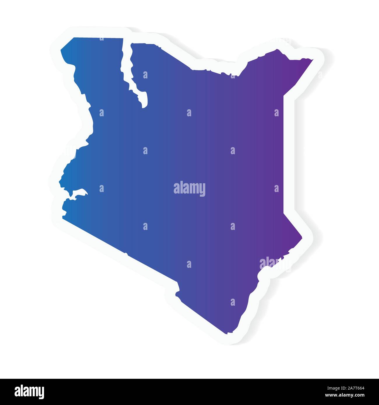Gradiente mappa Kenya - illustrazione vettoriale Illustrazione Vettoriale
