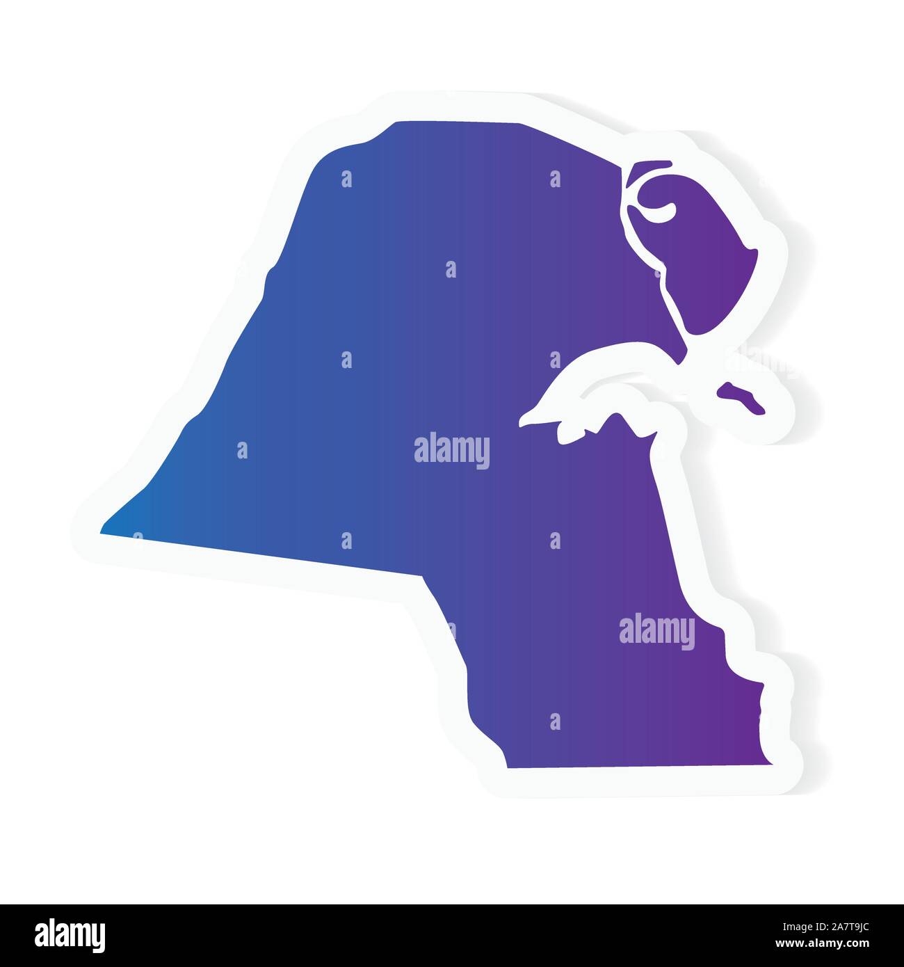 Gradiente di astratta Kuwait mappa illustrazione vettoriale Illustrazione Vettoriale