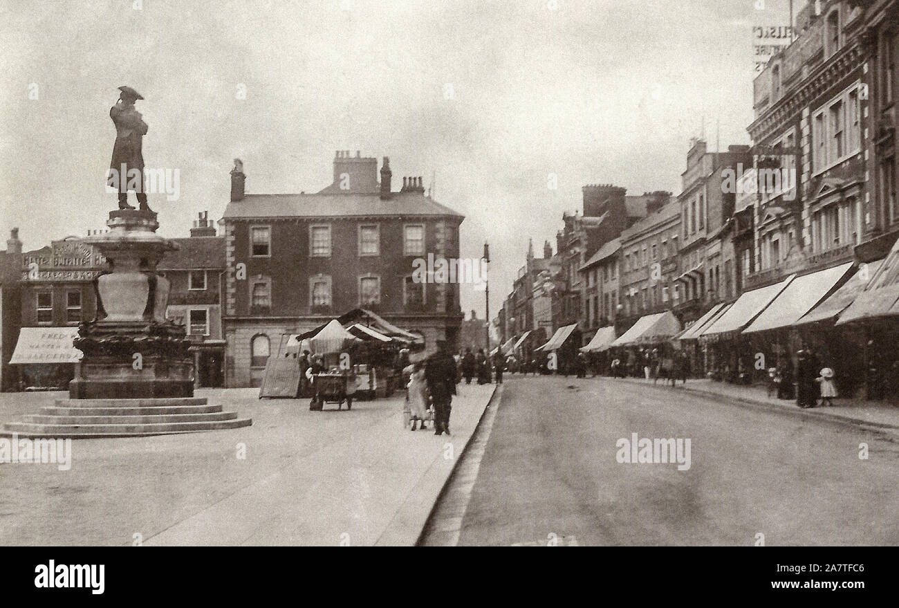 Howard Street & High street bedford 1908 Foto Stock