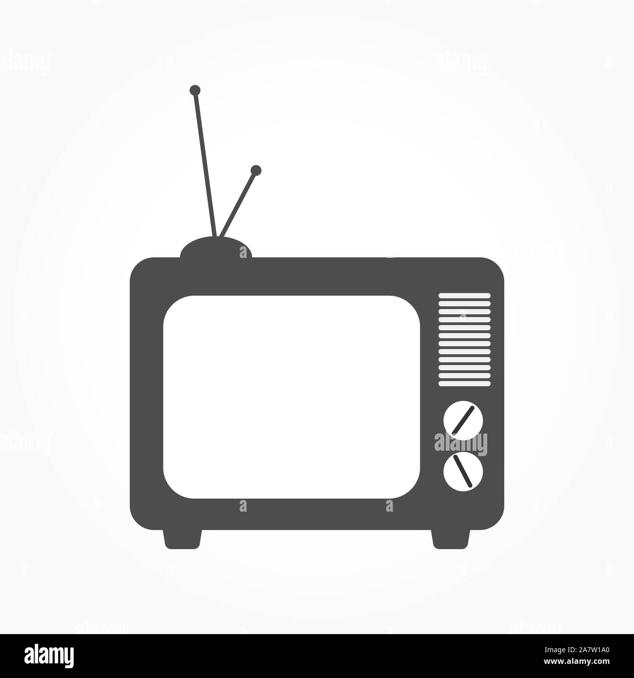 Icona TV con cinescopio. Semplice design. Illustrazione Vettoriale