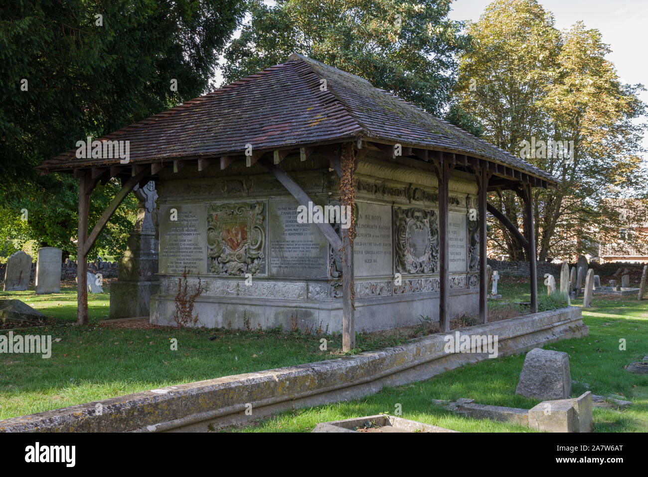 Mausoleo Magniac nel villaggio di Sharnbrook, Bedfordshire, Regno Unito; Hollingworth Magniac, un mercante d'arte medievale e esperto. Foto Stock