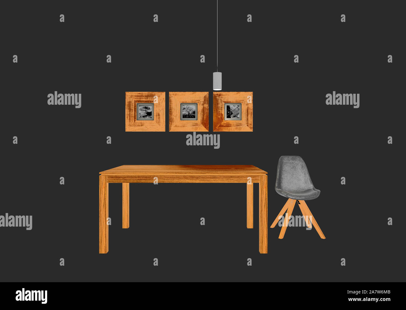 3D render di tavolo da pranzo, home decoration Foto Stock