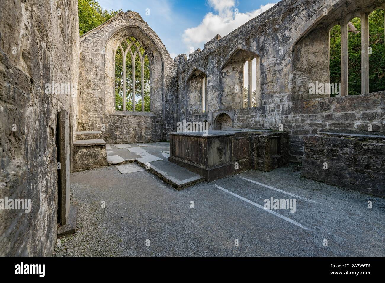 Abbazia Muckross nel Parco Nazionale di Killarney in Irlanda Foto Stock
