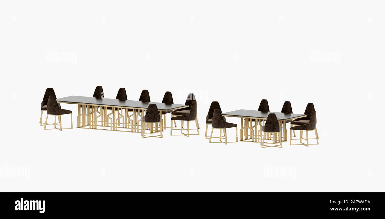 3D render di tavolo da pranzo, home decoration Foto Stock