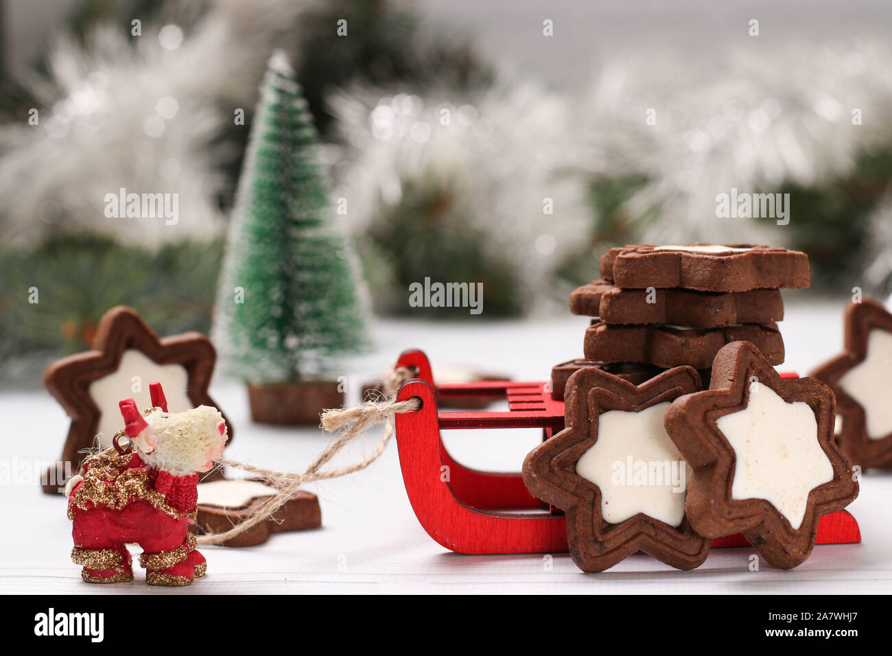 Biscotti di Natale, festa di Natale regali per le feste per bambini Foto Stock