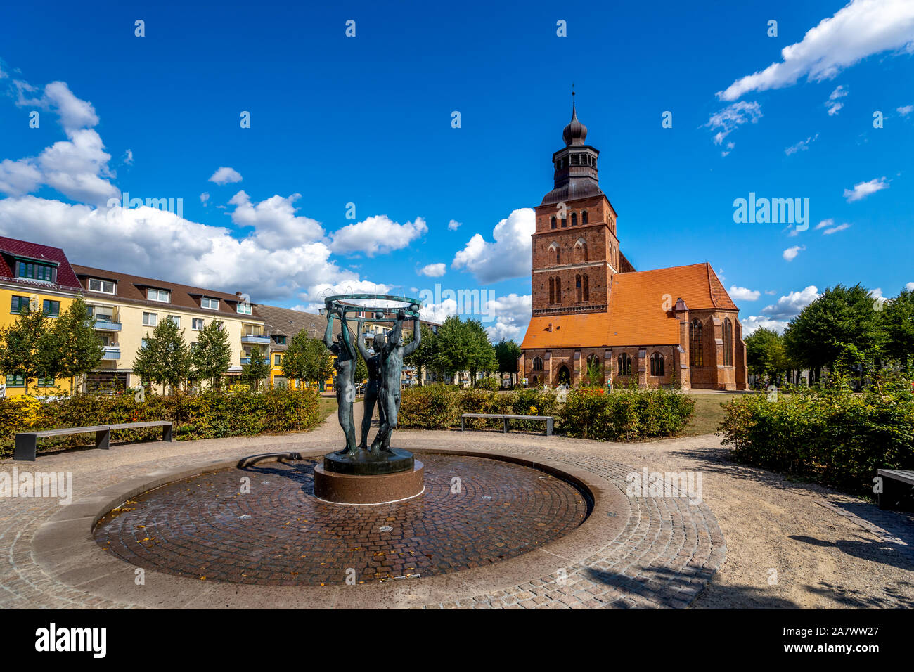 Chiesa di Malchin, Mecklenburg Vorpommern, Germania Foto Stock