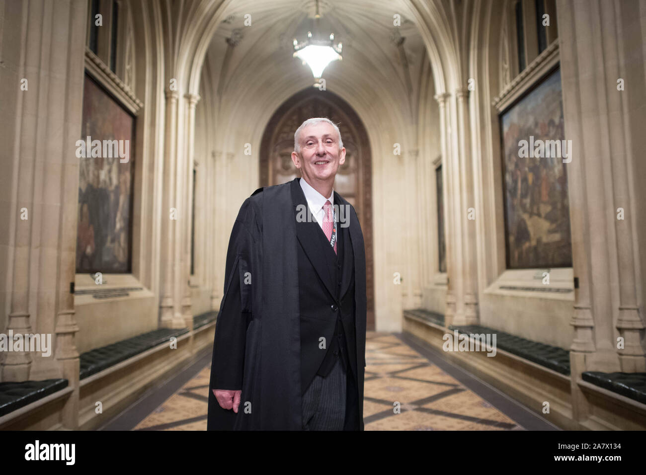 Sir Lindsay Hoyle in House of Commons dopo diventando il nuovo altoparlante in seguito John Bercow la partenza dopo un decennio in posizione. Foto Stock