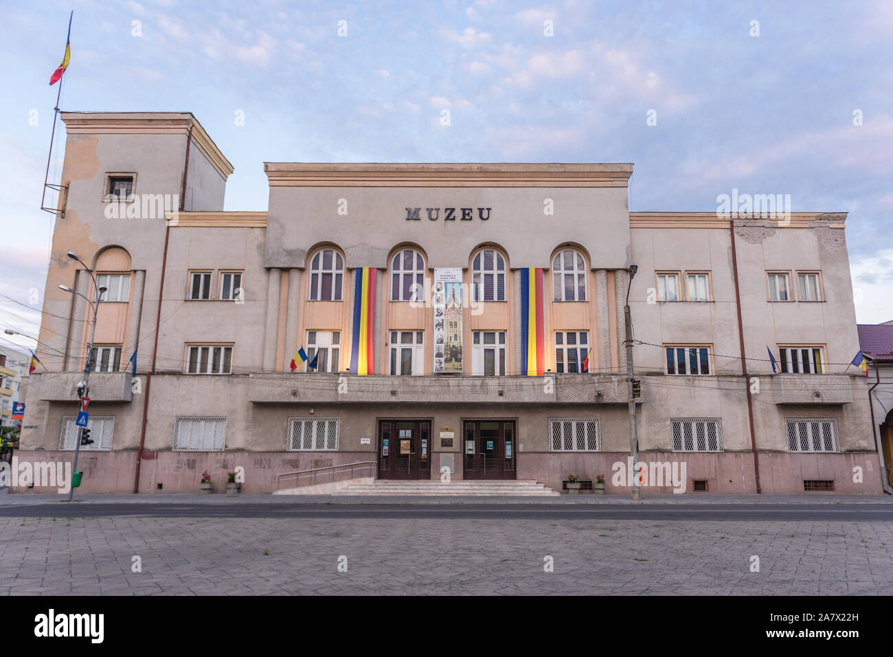 Museo della Contea di edificio di Satu Mare, la capitale di Satu Mare County, Romania Foto Stock
