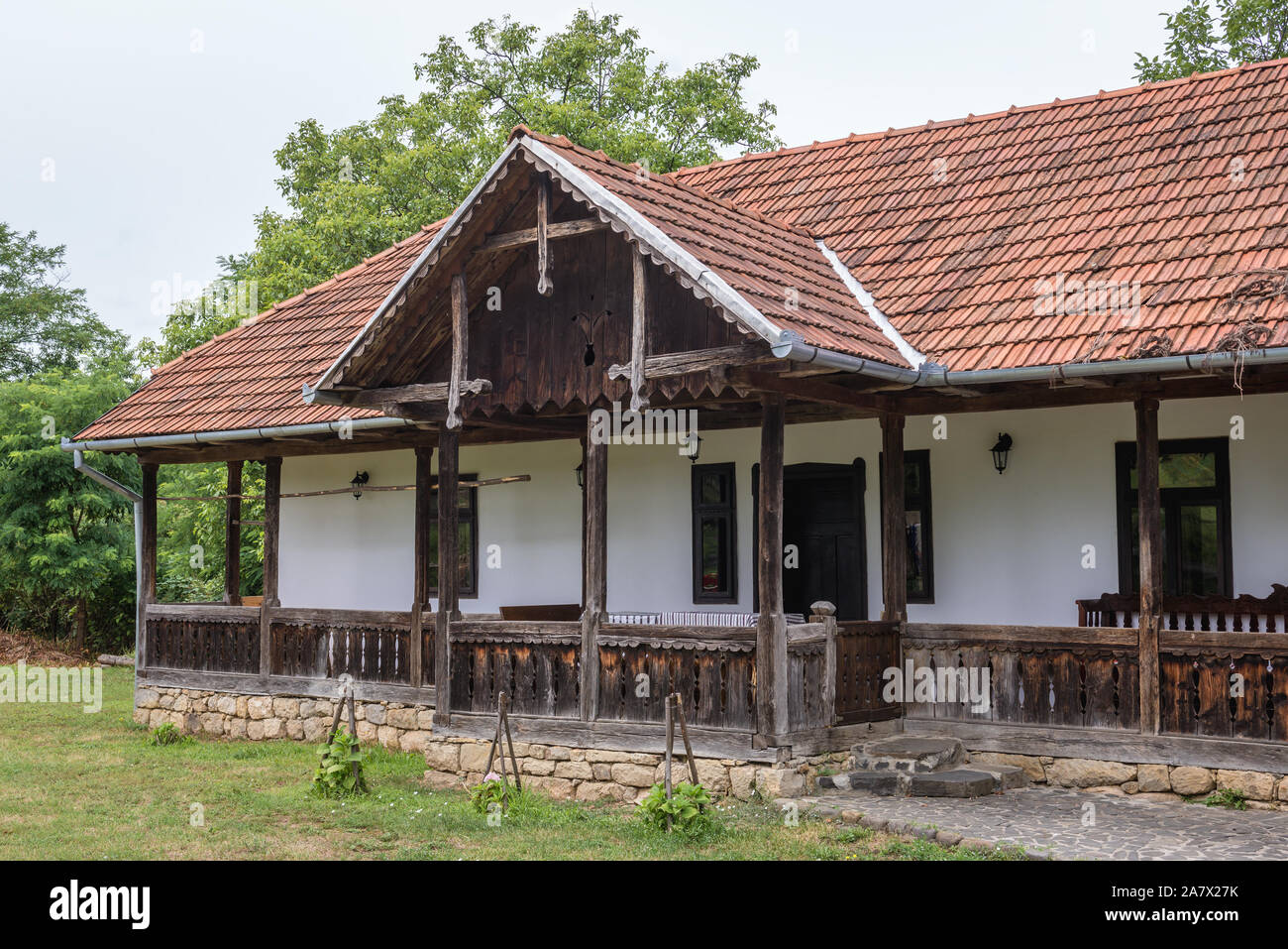 Vecchia casa in Osa Village Museum Situato in città Negresti-Oas nella contea di Satu Mare nel nord-ovest della Romania Foto Stock