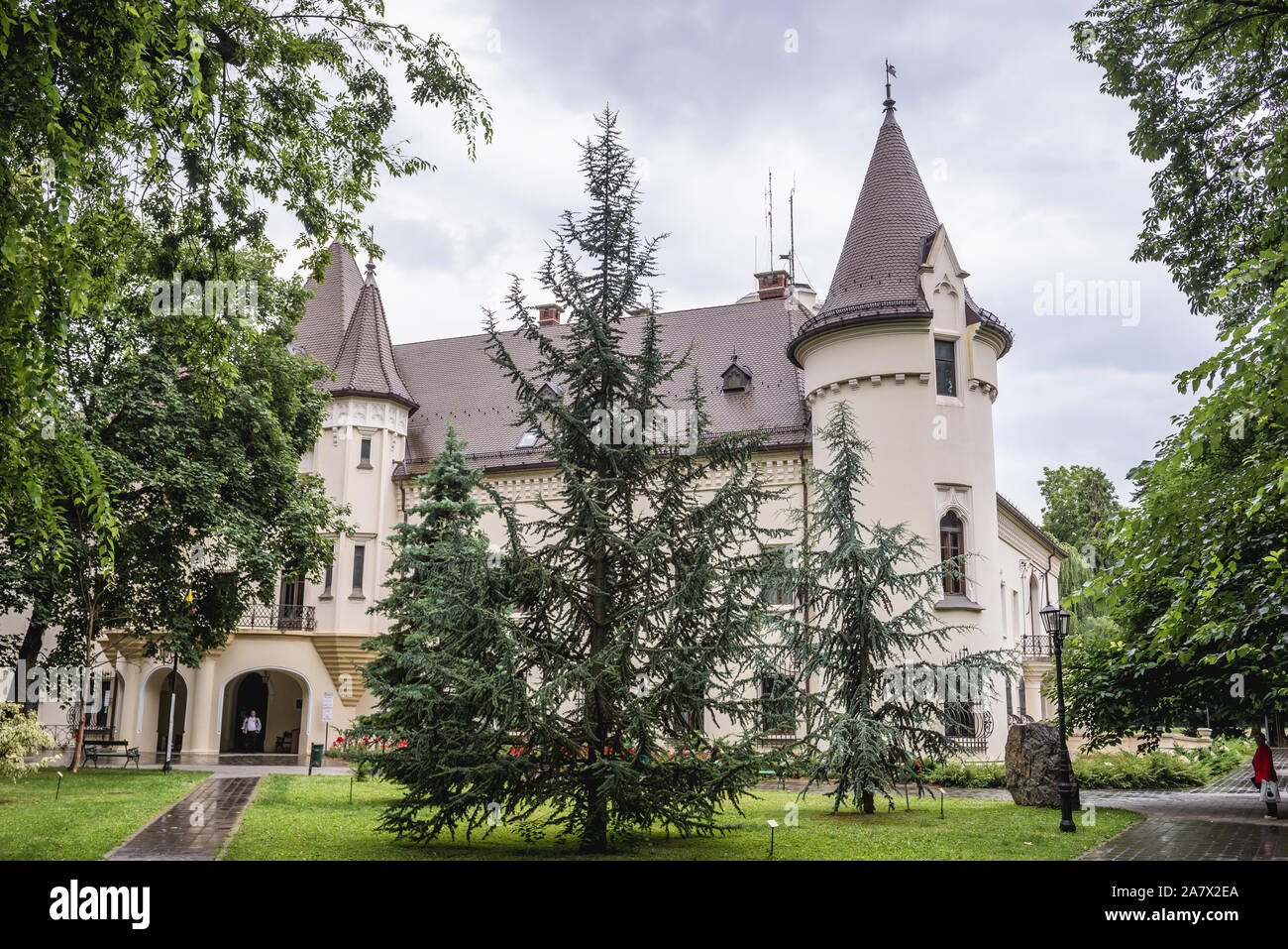 Castello di Karolyi famiglia in Carei, piccola città di Satu Mare County, northwestern Romania Foto Stock