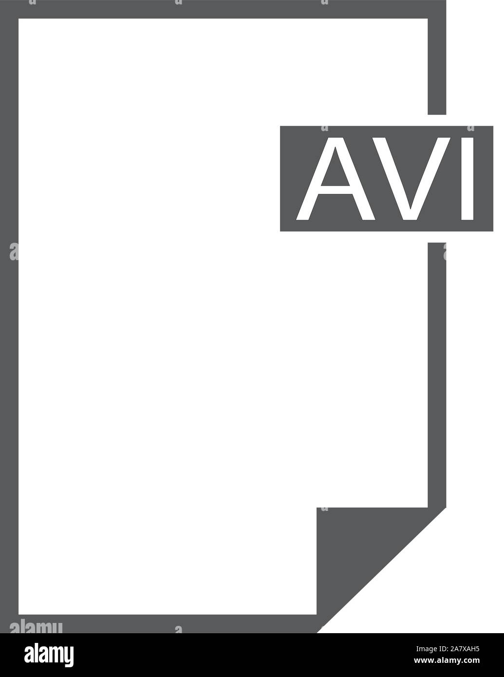 Icona video AVI su sfondo bianco. Stile piatto. Icona video per il design del tuo sito web, logo, app, UI. Firma video AVI. Illustrazione Vettoriale