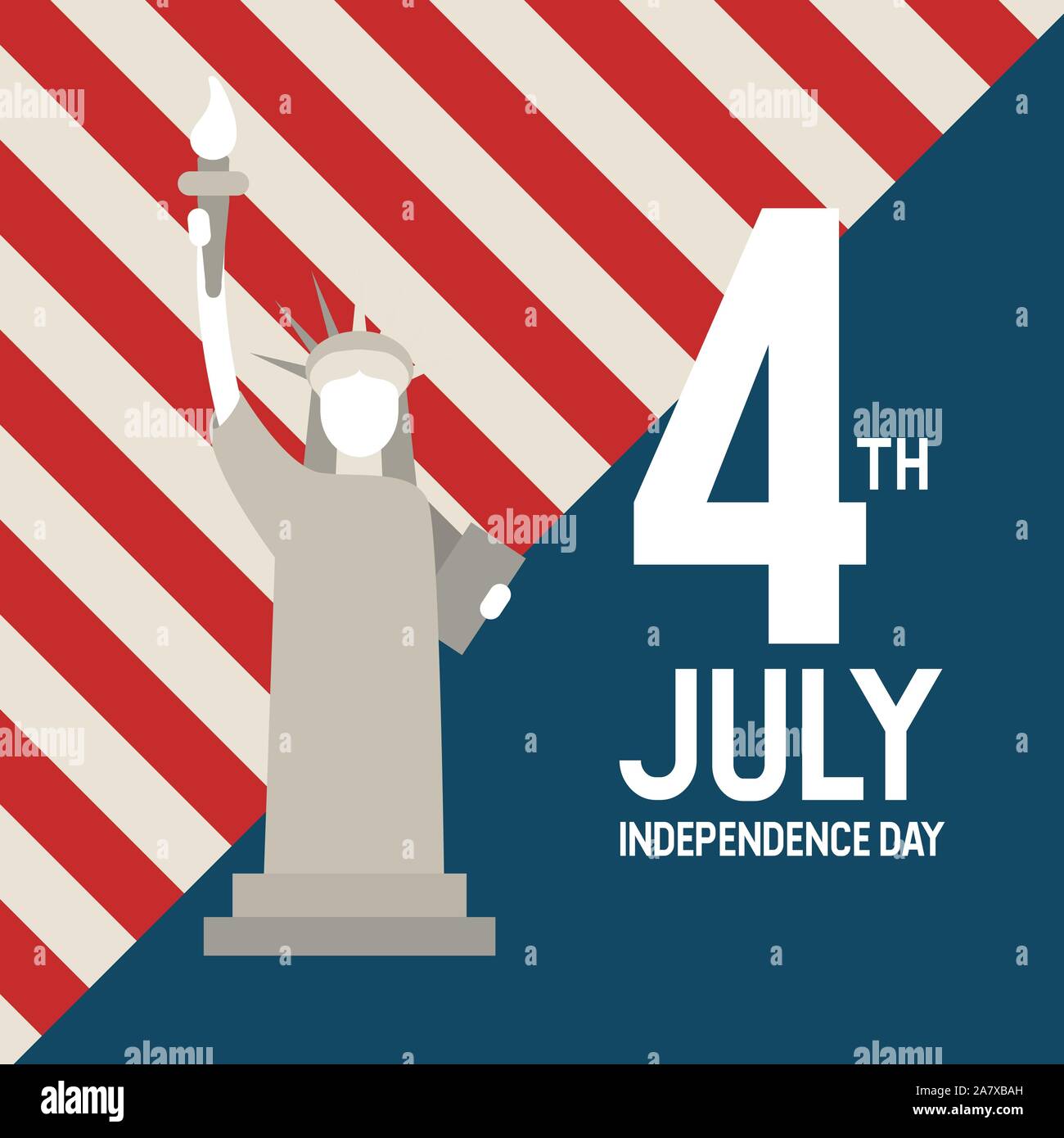 Statua della Libertà USA, luglio 4 ° giorno di indipendenza. Illustrazione Vettoriale