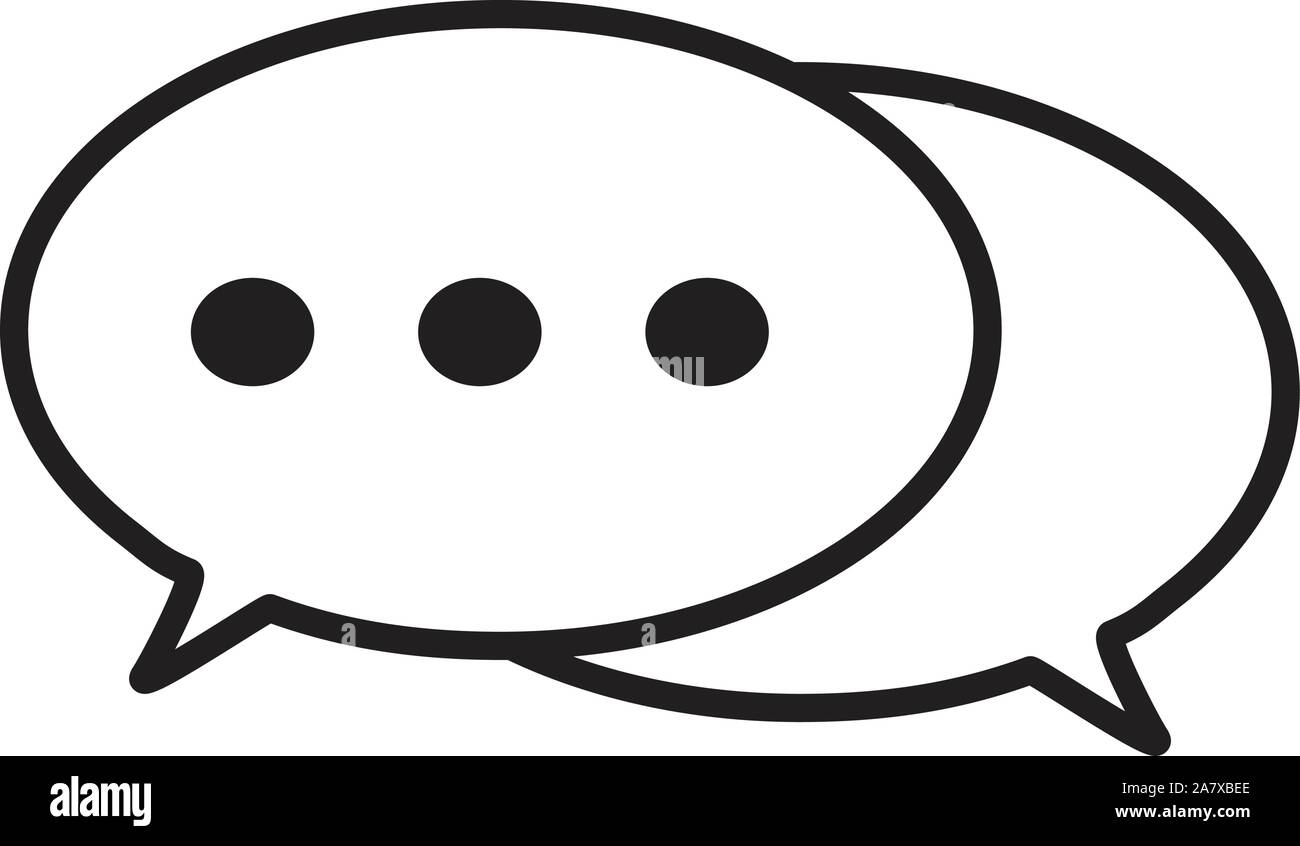 Icona di commento su sfondo bianco. Stile piatto. Icona di commento per il tuo sito web design, logo, app, UI. simbolo di chat. Segno del messaggio. Illustrazione Vettoriale