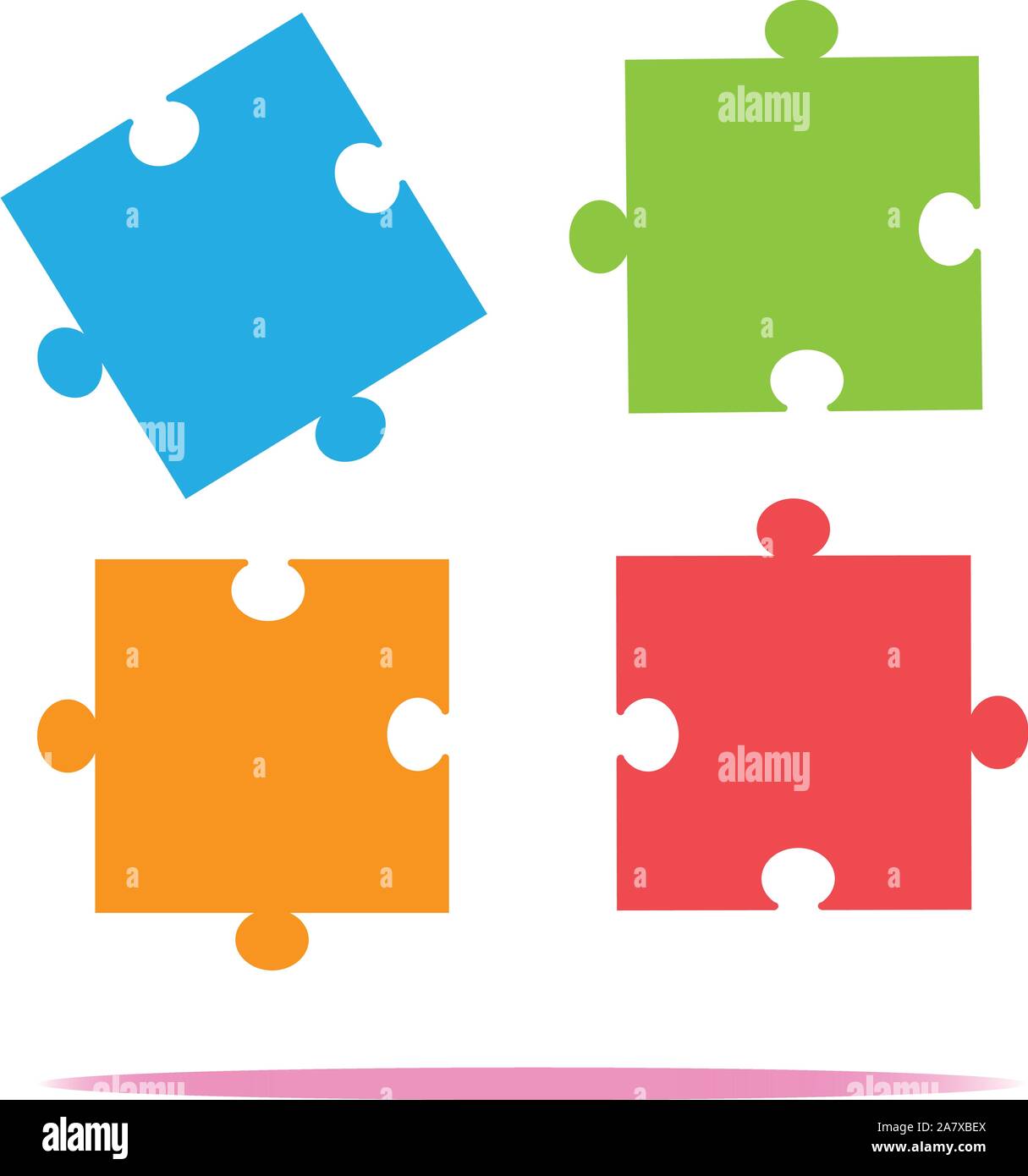 icona di puzzle colorati su sfondo bianco. segno di puzzle pezzo. stile di design piatto. Illustrazione Vettoriale