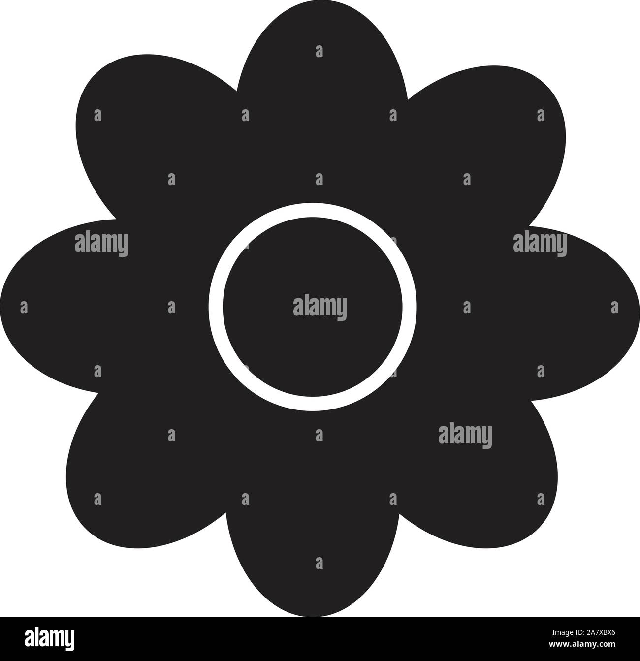 Icona del fiore su sfondo bianco. Segno del fiore. Sfondo. Stile piatto. Icona del fiore per il design del tuo sito web, logo, app, UI. Illustrazione Vettoriale