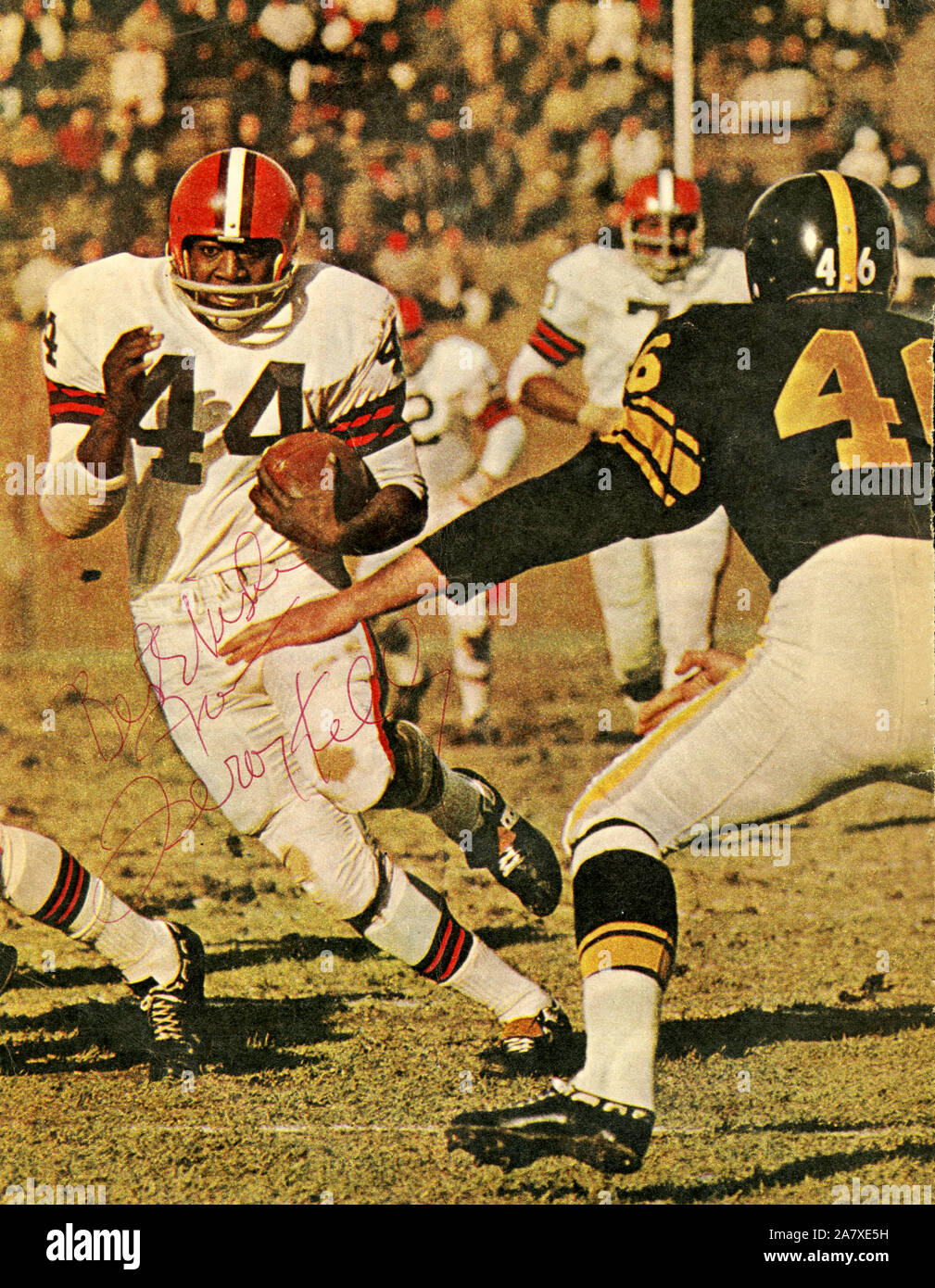 Leroy Kelly era una stella marcia indietro con la NFL Cleveland Browns negli anni sessanta. Foto Stock