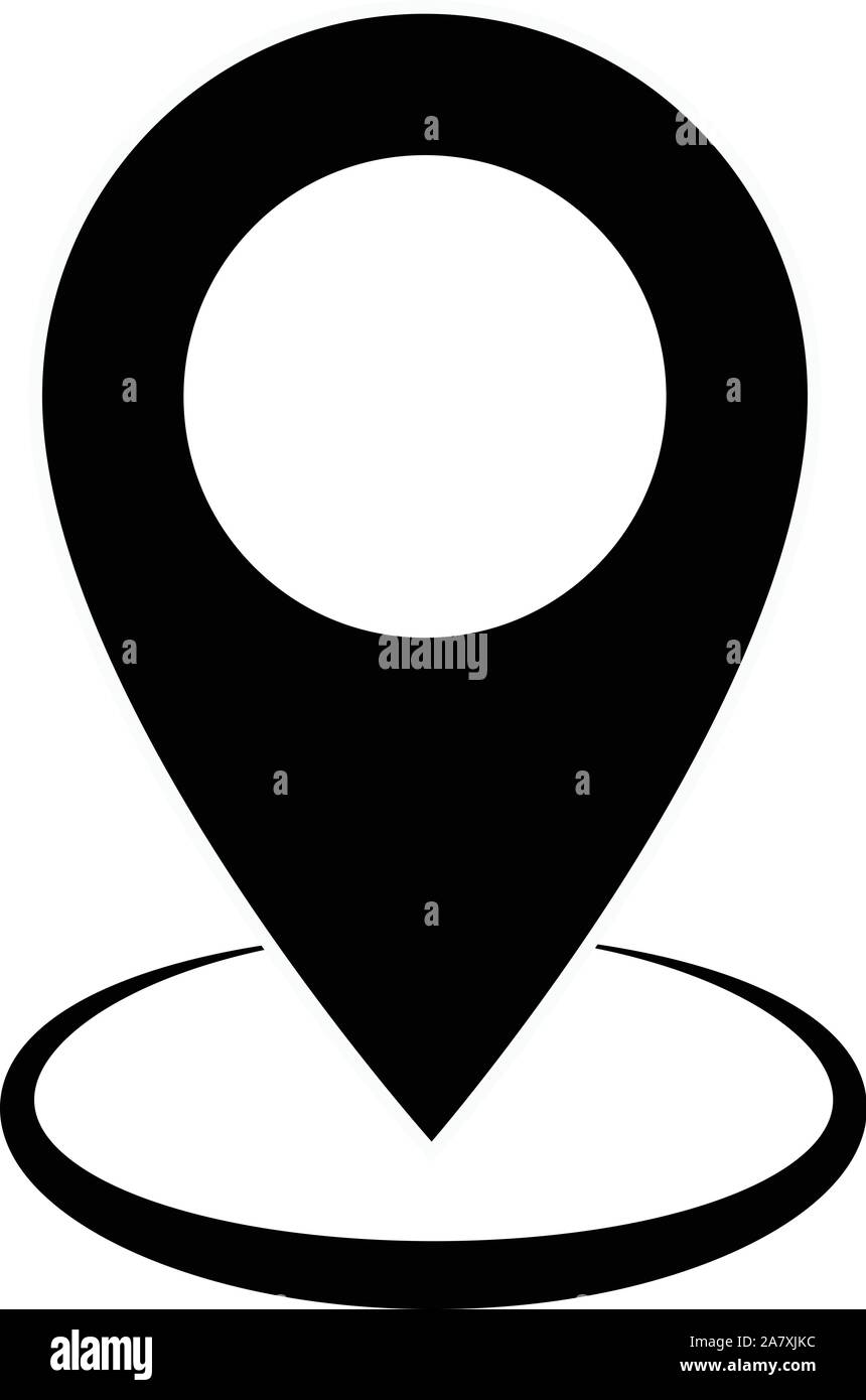 Icona GPS su sfondo bianco. puntatore mappa segno. perno di locazione simbolo. mappa icona pin per il vostro web site design, logo, app, UI. Illustrazione Vettoriale