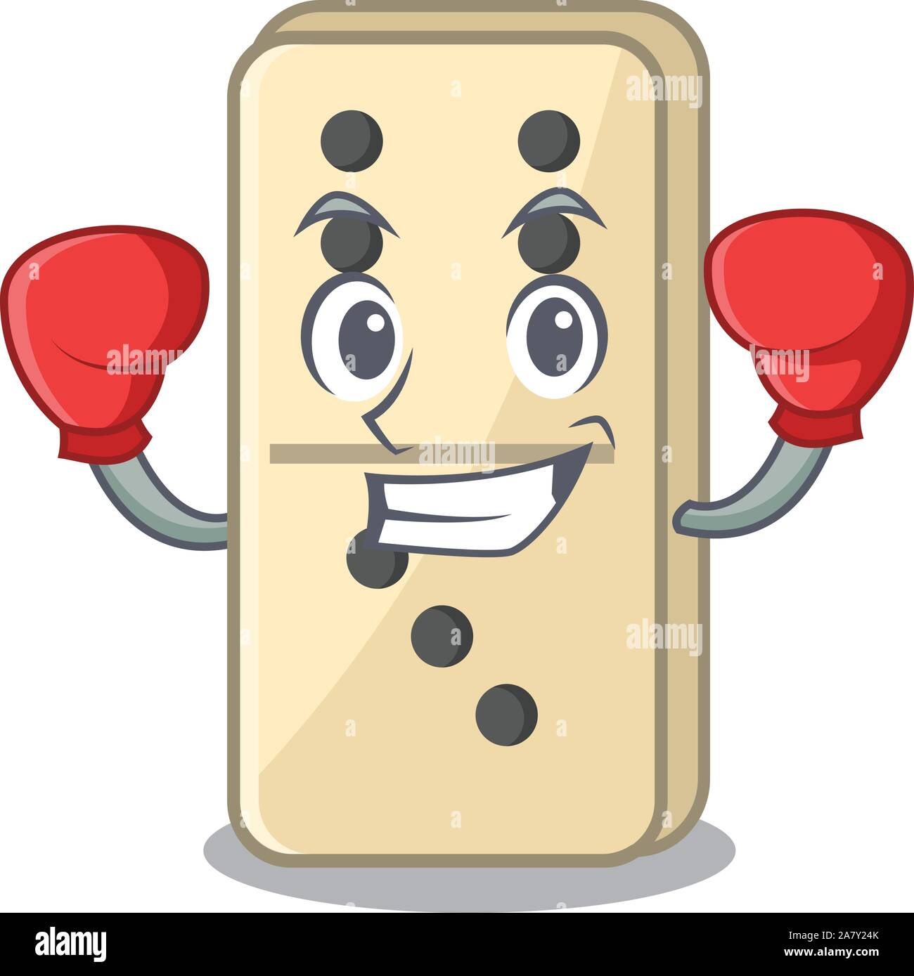 Cartoon di domino sulla cute boxe ripiani di caratteri Illustrazione Vettoriale
