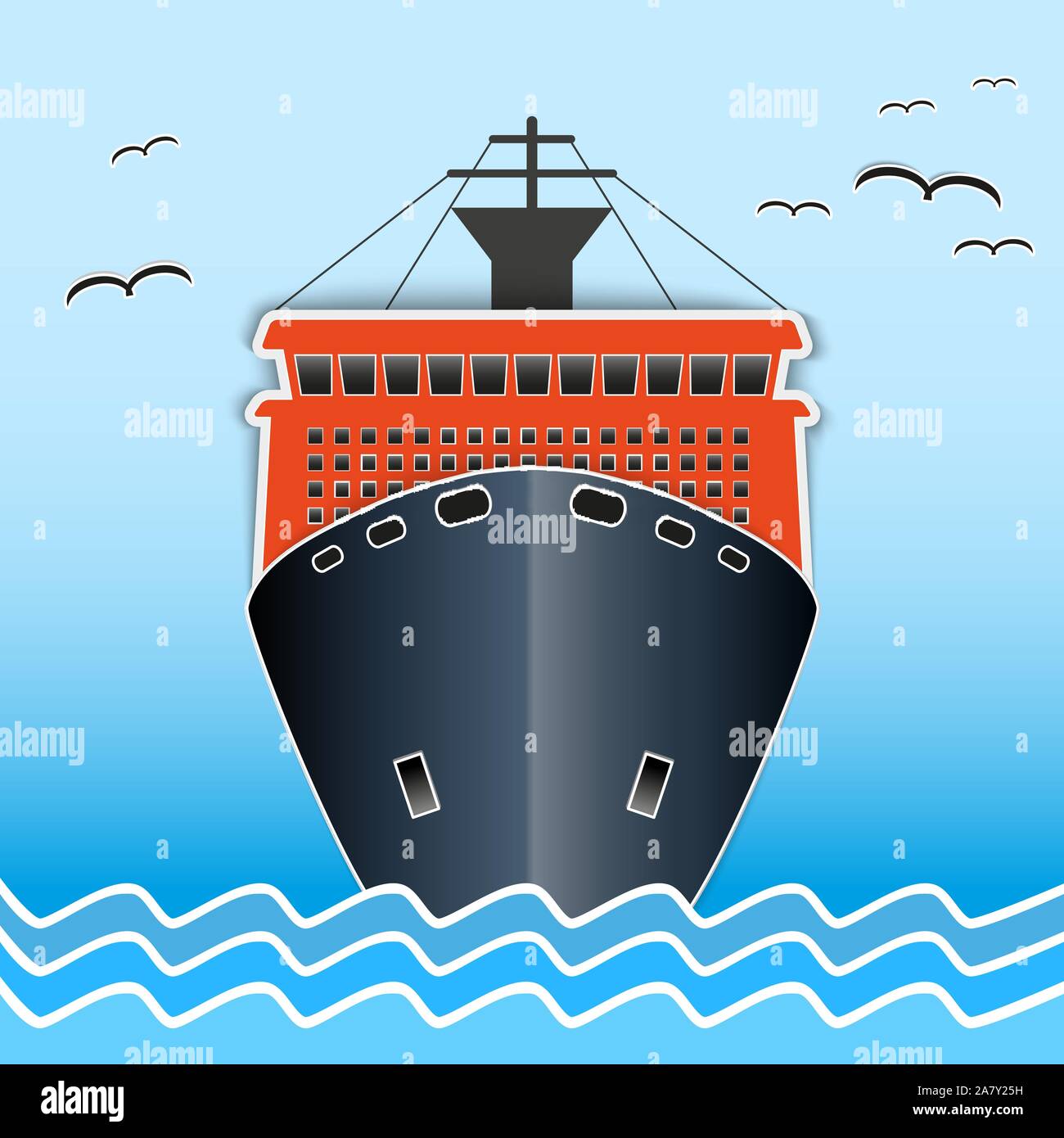La ricerca rompighiaccio nave nautico. Illustrazione Vettoriale