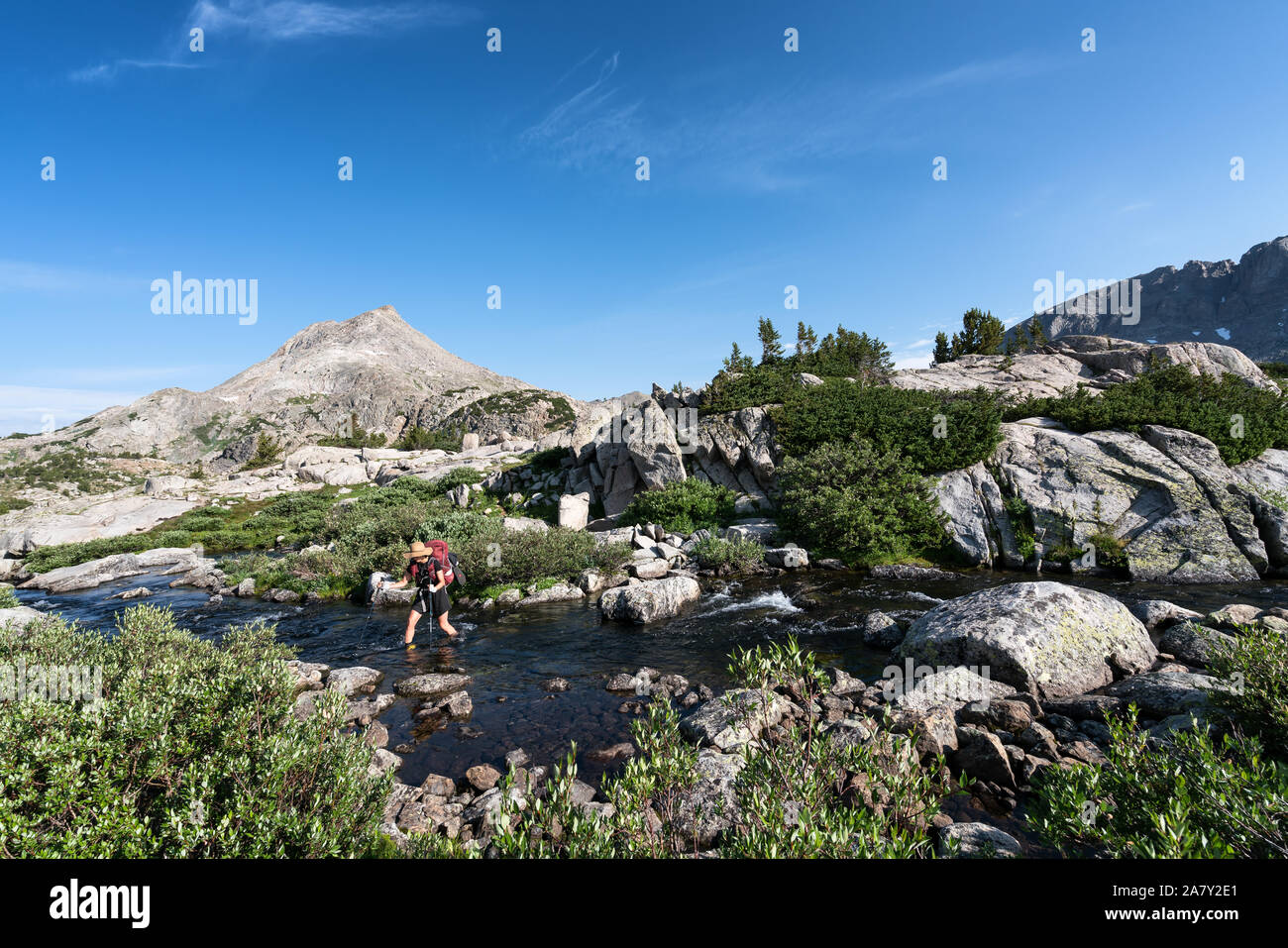 Escursioni sul fiume del vento Alta Via, Wyoming USA Foto Stock
