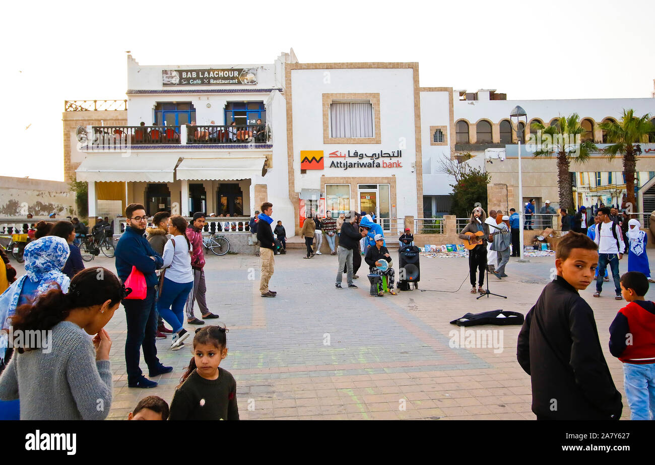 Moulay Assan Square, Essaouira, Marocco Foto Stock