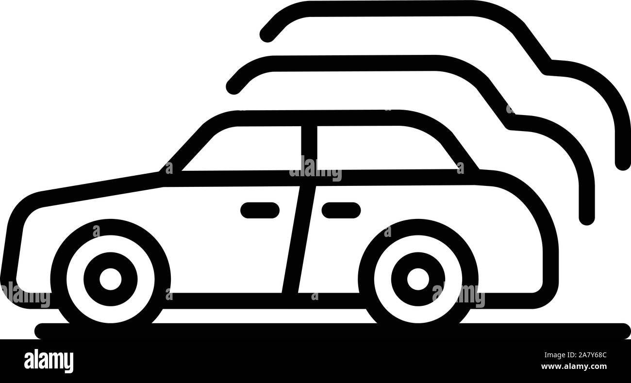 Salone dell'auto, l'icona di stile di contorno Illustrazione Vettoriale